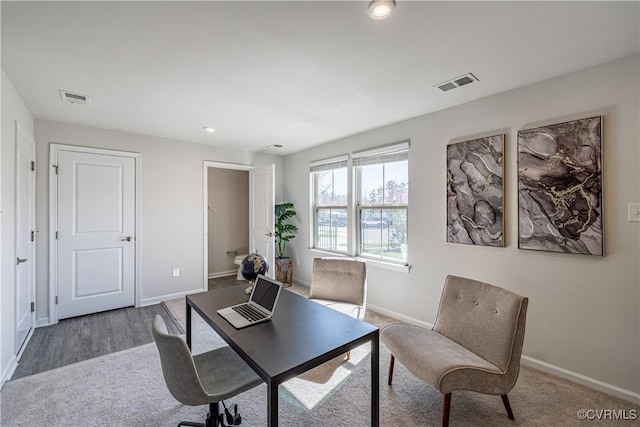 6328 Gossamer Aly, Moseley, VA 23120 - office area with recessed lighting, carpet, visible vents, and baseboards