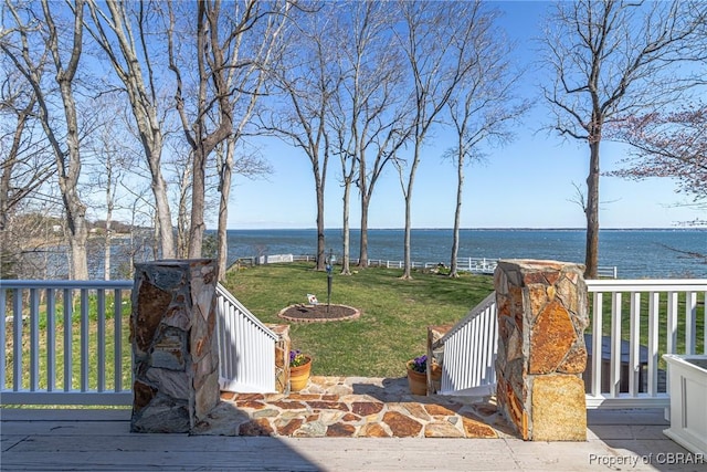 289 Oyster Shell Rd, Laneview, VA 22560 - view of green lawn with a water view