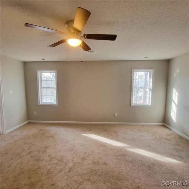 6118 Pond Grass Rd, Mechanicsville, VA 23111 - spare room with a textured ceiling, light colored carpet, and a wealth of natural light