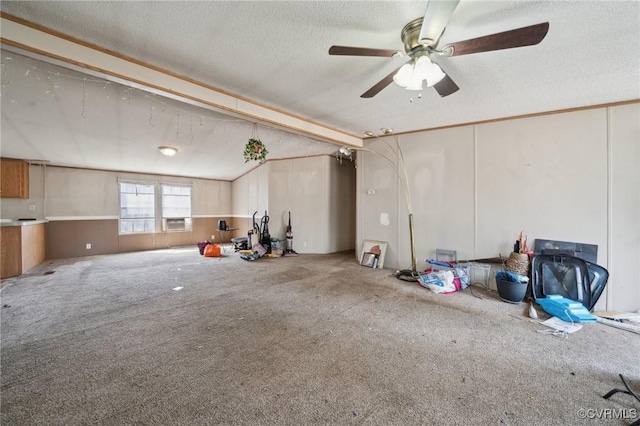garage featuring a ceiling fan