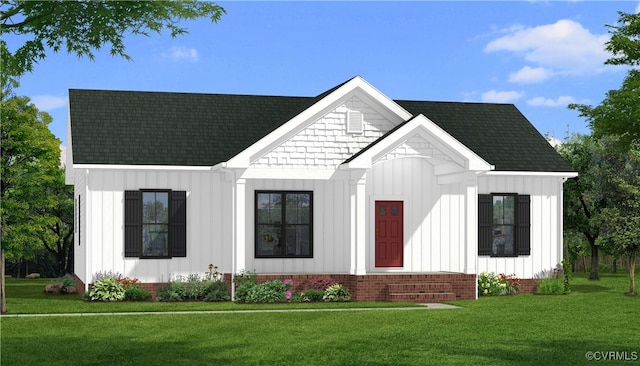 TBD Bent Creek Rd, Concord, VA 24538 - view of front of property featuring board and batten siding, a front lawn, and roof with shingles