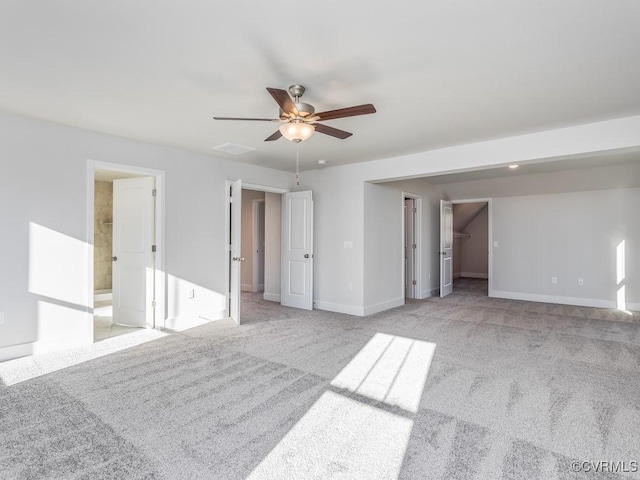 LOT73 Dove Ct, Louisa, VA 23024 - unfurnished bedroom featuring ensuite bath, baseboards, carpet floors, and ceiling fan