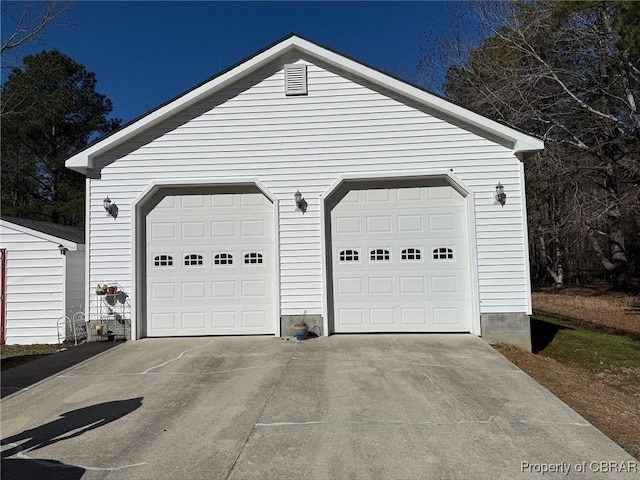 view of garage