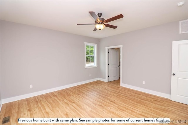 981 Knights Landing Dr, Heathsville, VA 22473 - empty room with a smoke detector, light wood-type flooring, and ceiling fan