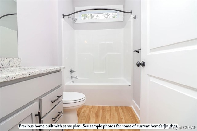 981 Knights Landing Dr, Heathsville, VA 22473 - full bathroom with wood finished floors, vanity, and  shower combination