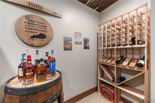 view of wine area
