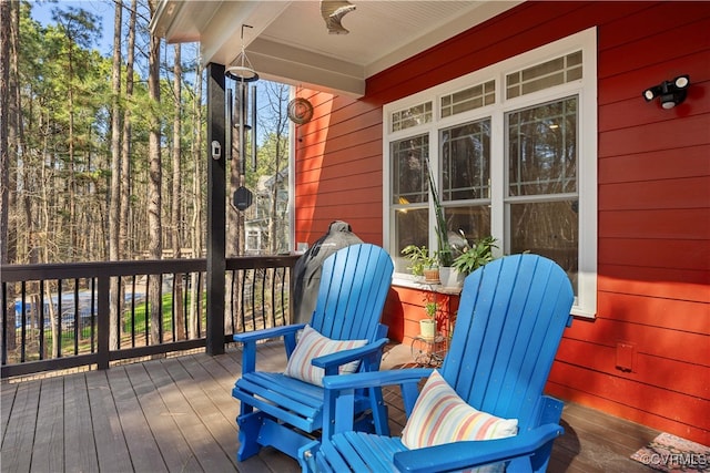 deck with covered porch