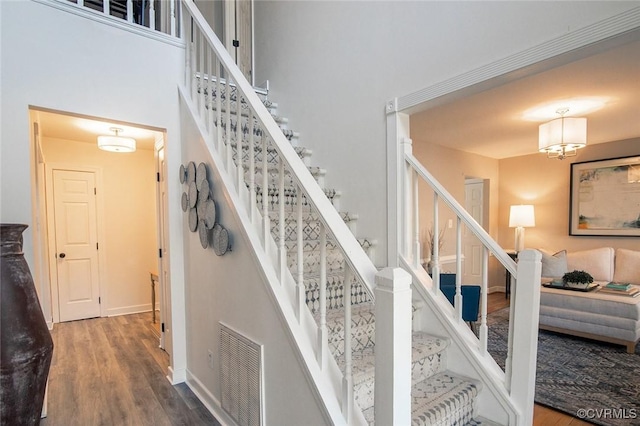 2810 Winterfield Rd, Midlothian, VA 23113 - staircase with wood finished floors and baseboards