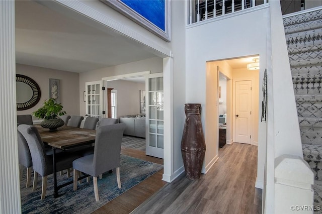 2810 Winterfield Rd, Midlothian, VA 23113 - dining space with french doors and wood finished floors