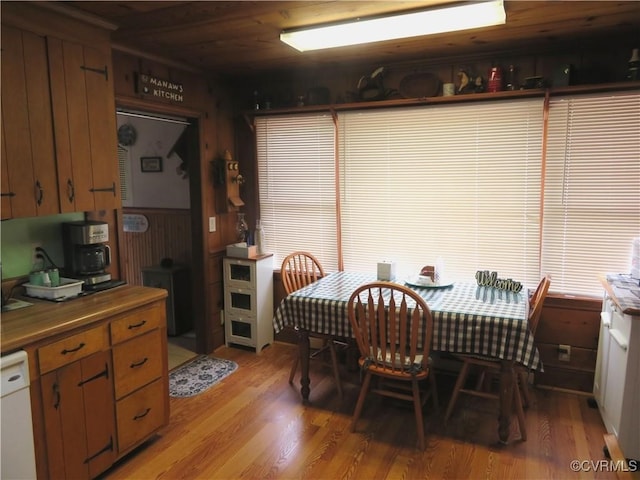 9616 Sunnyside Rd, Mc Kenney, VA 23872 - dining space with wood walls and light wood-type flooring