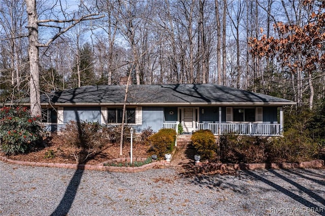 59 Hickory Rd, Mollusk, VA 22503 - ranch-style house with a porch