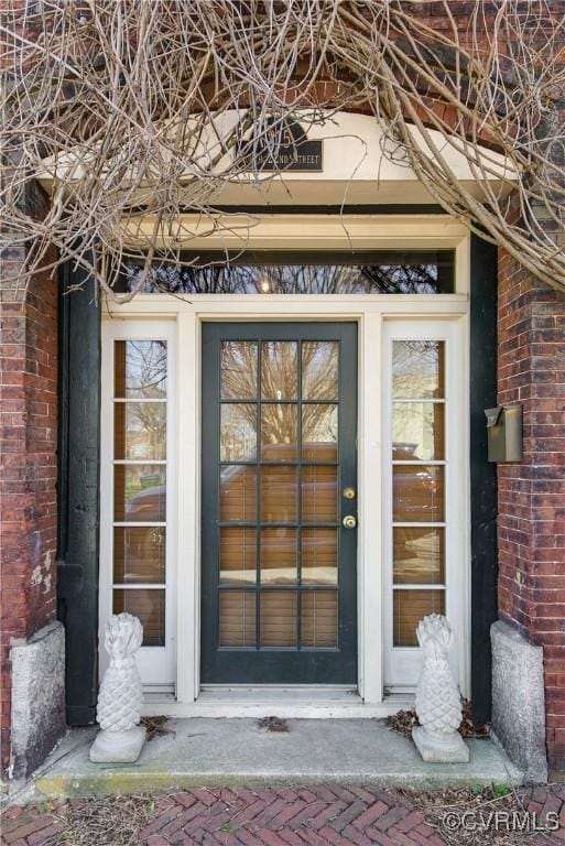 2200 E Grace St, Richmond, VA 23223 - property entrance with brick siding