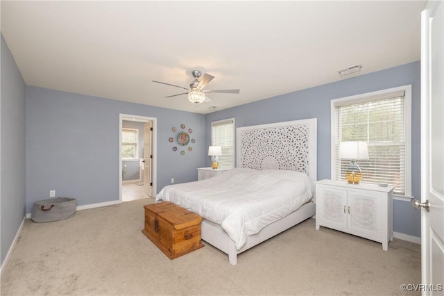 7324 Bailie Dr, Mechanicsville, VA 23111 - bedroom featuring baseboards, ceiling fan, multiple windows, and carpet