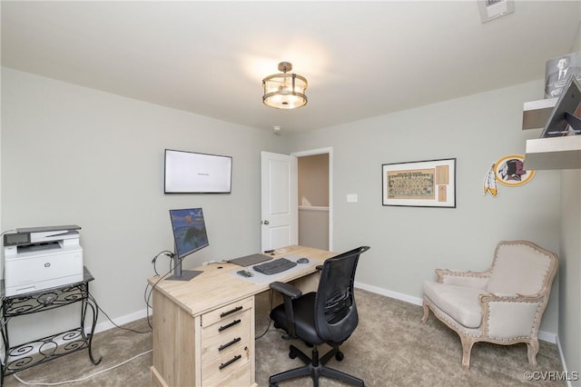 7324 Bailie Dr, Mechanicsville, VA 23111 - office area featuring light carpet, baseboards, and visible vents
