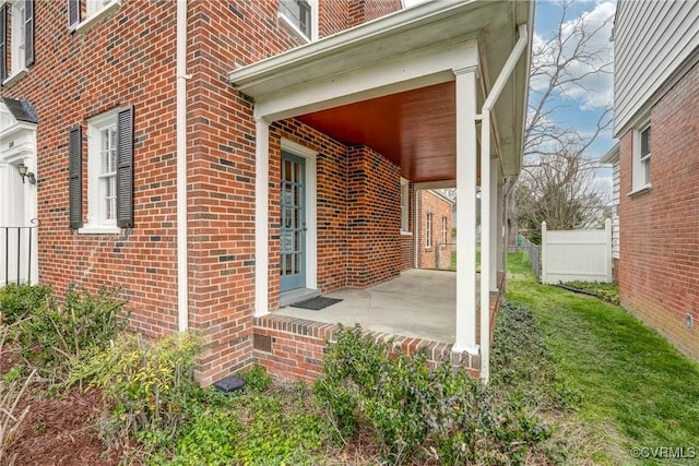 exterior space featuring fence