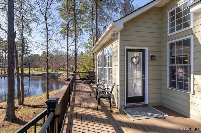 13494 Lakeview Farms Pl, Ashland, VA 23005 - entrance to property featuring a deck with water view