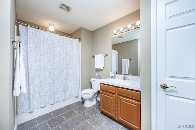 2404 Wanstead Ct, Henrico, VA 23238 - full bath featuring vanity, tile patterned floors, toilet, and shower / bath combo