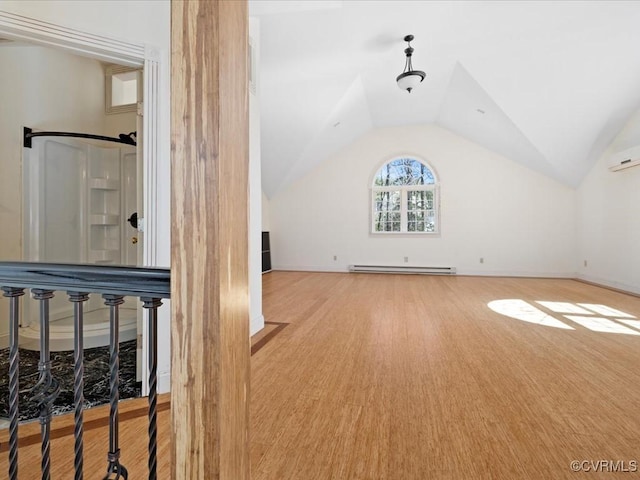10107 Heritage Ln, Glen Allen, VA 23060 - additional living space featuring a baseboard radiator, lofted ceiling, and wood finished floors