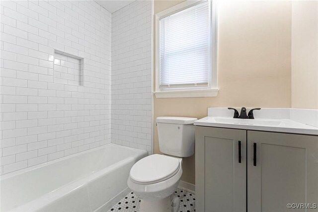 1713 Boydton Plank Rd, Petersburg, VA 23805 - bathroom featuring toilet, vanity, tile patterned floors, and baseboards