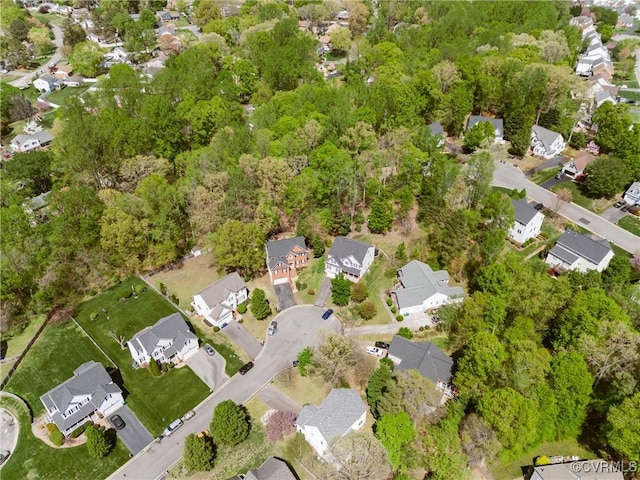 birds eye view of property with a residential view