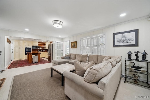 8203 Overbury Rd, Richmond, VA 23227 - living room with ornamental molding and recessed lighting