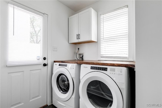 2205 Fairmount Ave, Richmond, VA 23223 - laundry room featuring cabinet space and separate washer and dryer