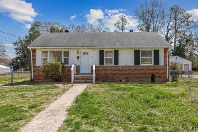 111 N Battery St, Highland Springs, VA 23075 - bungalow-style house featuring brick siding, crawl space, and a shingled roof