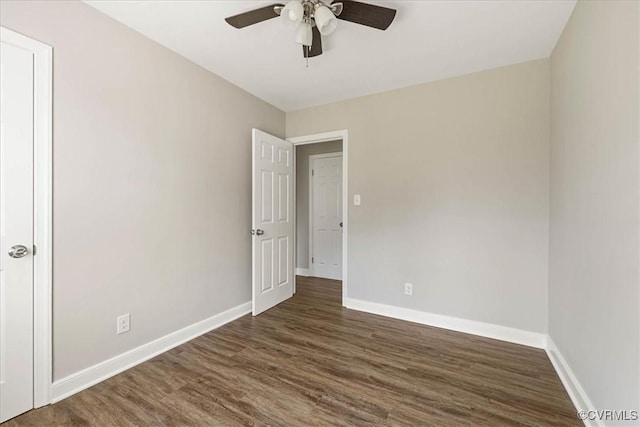 111 N Battery St, Highland Springs, VA 23075 - spare room featuring ceiling fan, wood finished floors, and baseboards