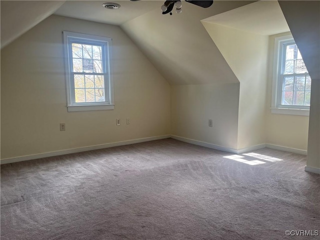 309 Royal Oak Ave, Colonial Heights, VA 23834 - bonus room featuring carpet, ceiling fan, and vaulted ceiling