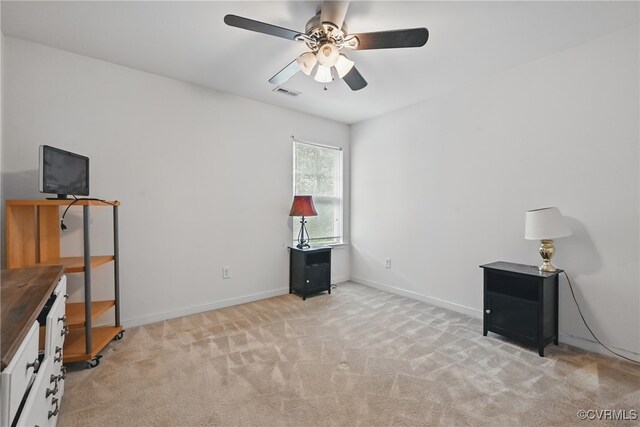 11418 Parrish Creek Ln, Chesterfield, VA 23832 - unfurnished office with a ceiling fan, light carpet, and baseboards