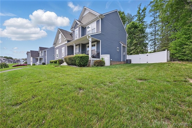 11418 Parrish Creek Ln, Chesterfield, VA 23832 - view of side of home featuring a gate, a porch, and central AC