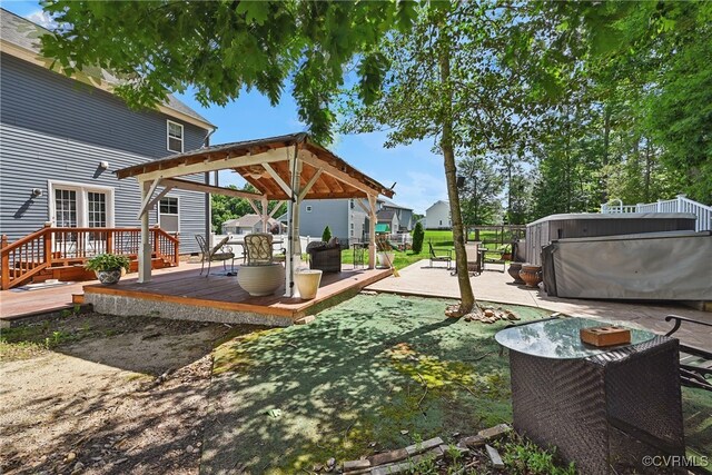 11418 Parrish Creek Ln, Chesterfield, VA 23832 - deck featuring a gazebo and a hot tub