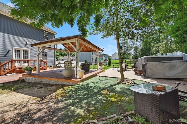 11418 Parrish Creek Ln, Chesterfield, VA 23832 - wooden deck with a gazebo and a hot tub