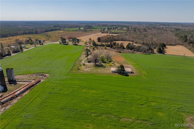 drone / aerial view with a rural view