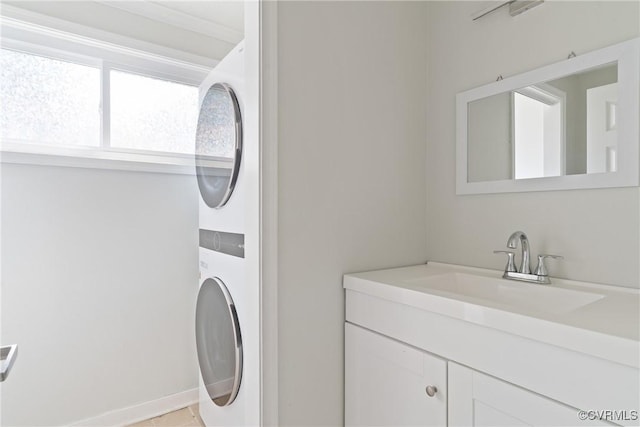 201 Winston Ave, Colonial Heights, VA 23834 - laundry area with stacked washer and clothes dryer