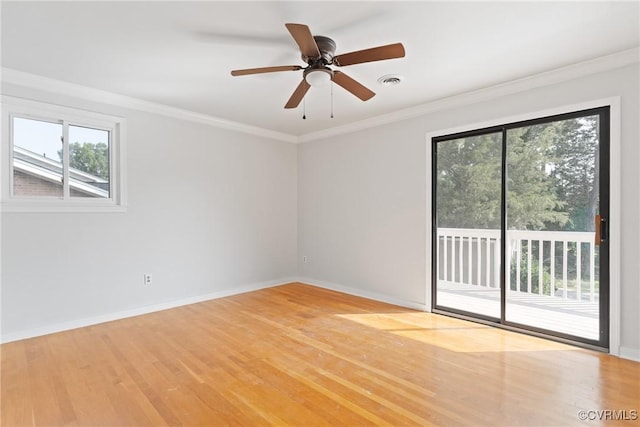 201 Winston Ave, Colonial Heights, VA 23834 - spare room with wood finished floors, baseboards, ceiling fan, and ornamental molding