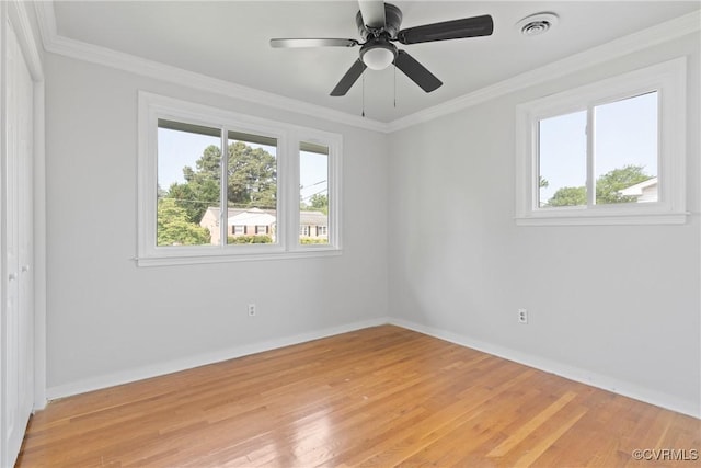 201 Winston Ave, Colonial Heights, VA 23834 - unfurnished room featuring light wood-type flooring, baseboards, ornamental molding, and ceiling fan