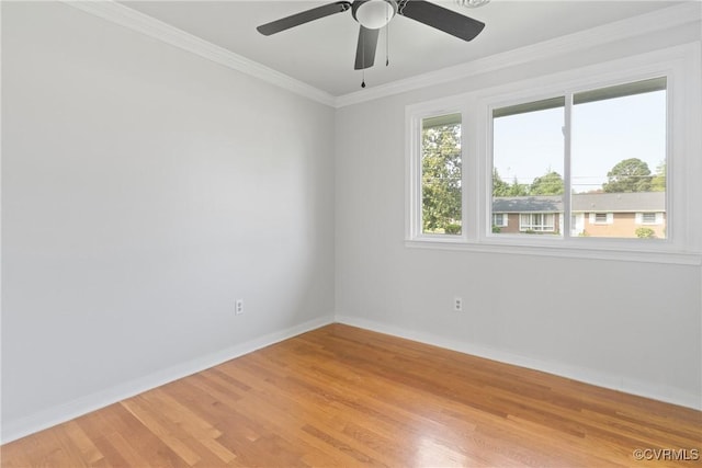 201 Winston Ave, Colonial Heights, VA 23834 - spare room featuring baseboards, light wood finished floors, crown molding, and a ceiling fan