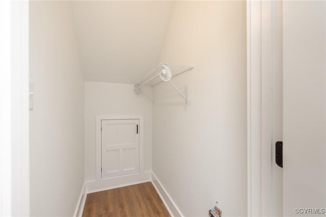 spacious closet featuring wood finished floors