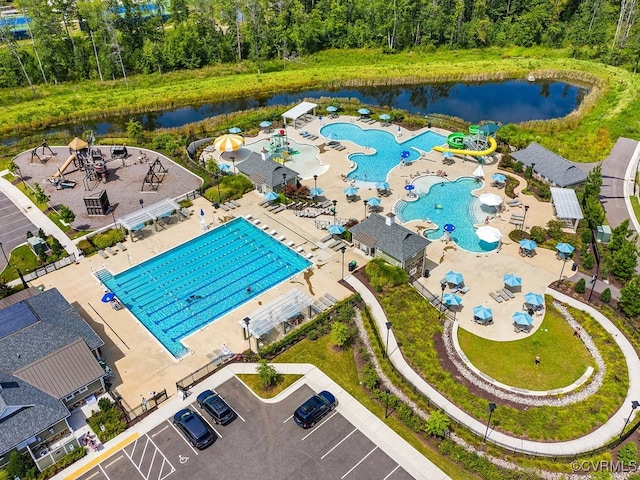 18525 Cove Creek Dr, Moseley, VA 23120 - birds eye view of property featuring a water view
