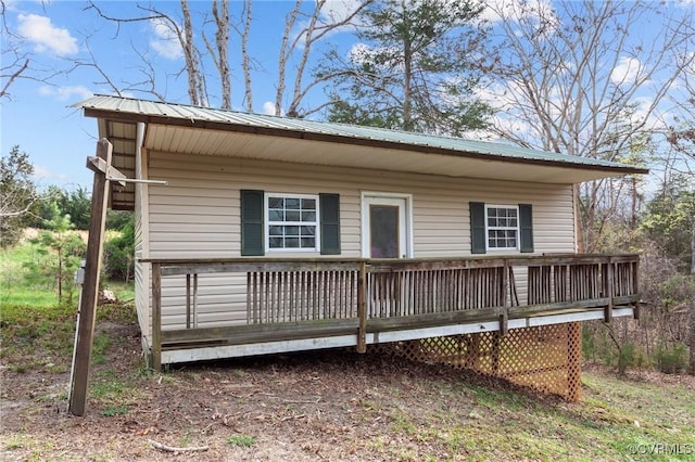 1413 First Rock Rd, Prospect, VA 23960 - back of house with a wooden deck and metal roof