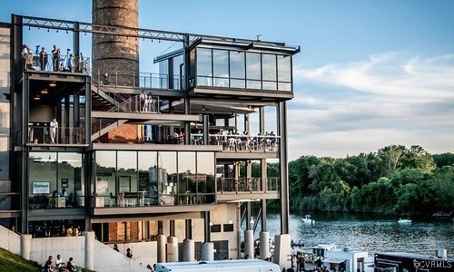 exterior space with a water view