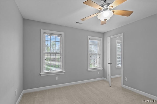 11421 Regal Ter, Providence Forge, VA 23140 - unfurnished room with baseboards, light carpet, and a ceiling fan