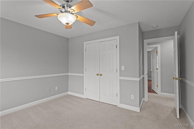 11421 Regal Ter, Providence Forge, VA 23140 - unfurnished bedroom with carpet floors, a closet, baseboards, and ceiling fan