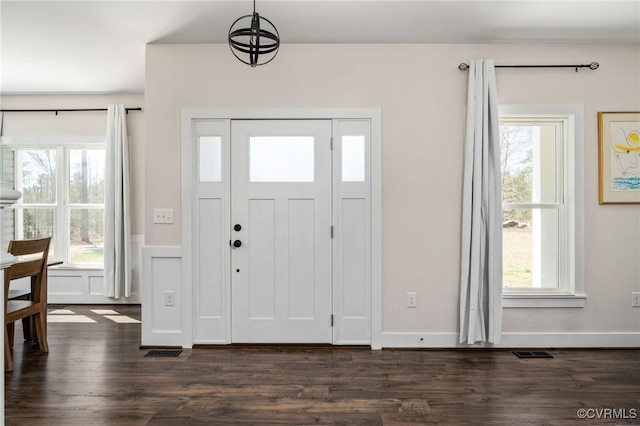 13201 Brooke Ridge Ln, Spotsylvania, VA 22551 - foyer featuring plenty of natural light and dark wood-type flooring