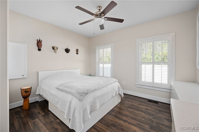 13201 Brooke Ridge Ln, Spotsylvania, VA 22551 - bedroom featuring dark wood finished floors and ceiling fan