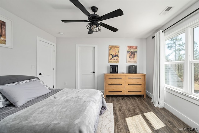 13201 Brooke Ridge Ln, Spotsylvania, VA 22551 - bedroom featuring dark wood-style floors and ceiling fan