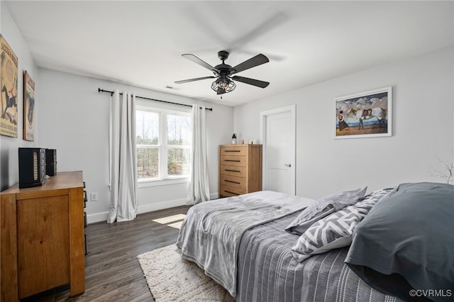 13201 Brooke Ridge Ln, Spotsylvania, VA 22551 - bedroom featuring dark wood finished floors and ceiling fan