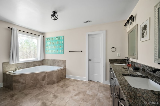 13201 Brooke Ridge Ln, Spotsylvania, VA 22551 - bathroom featuring a garden tub and double vanity