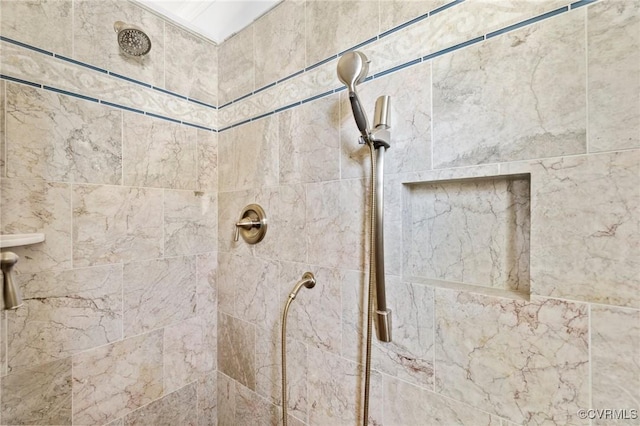room details with a tile shower